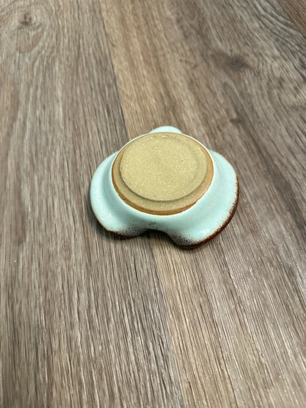 Down To Earth Pottery Handmade Ceramic Heart Dish with Blue and Green Glaze - Picture 4 of 4